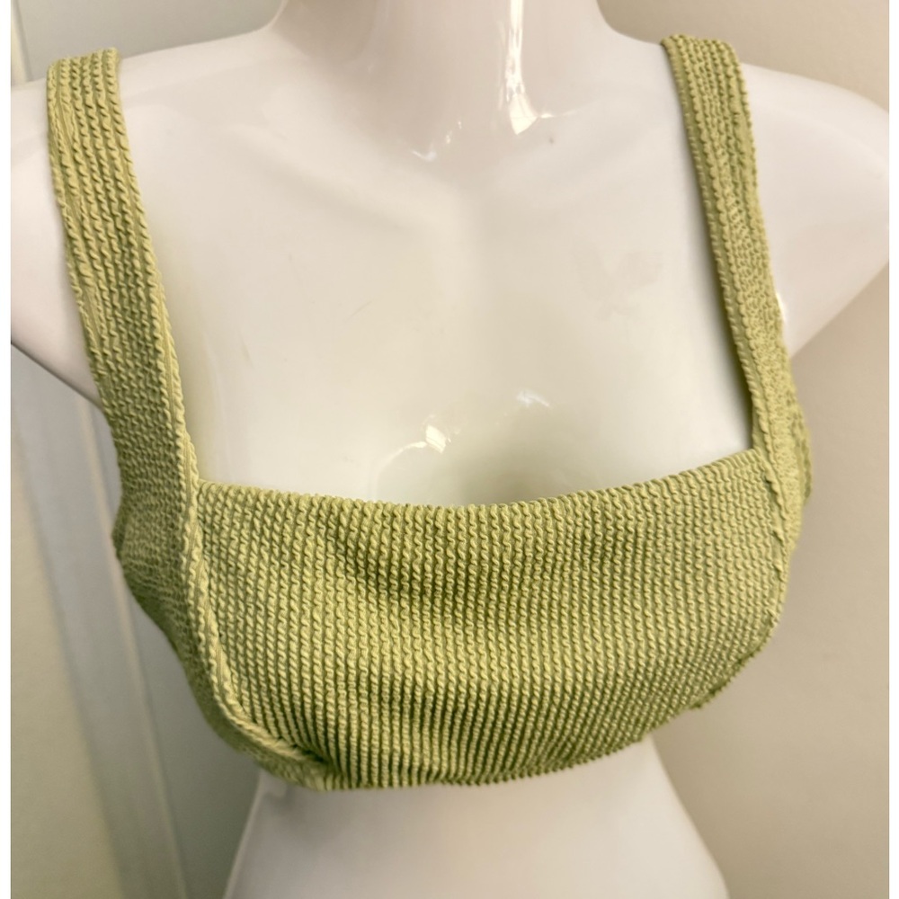 Billabong green textured bikini swimsuit top medium